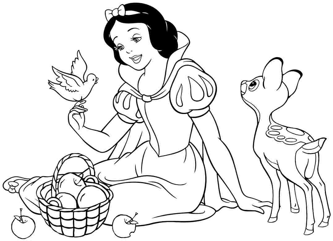 1077x778 Best Of Disney Princess Coloring Pages Snow White Design