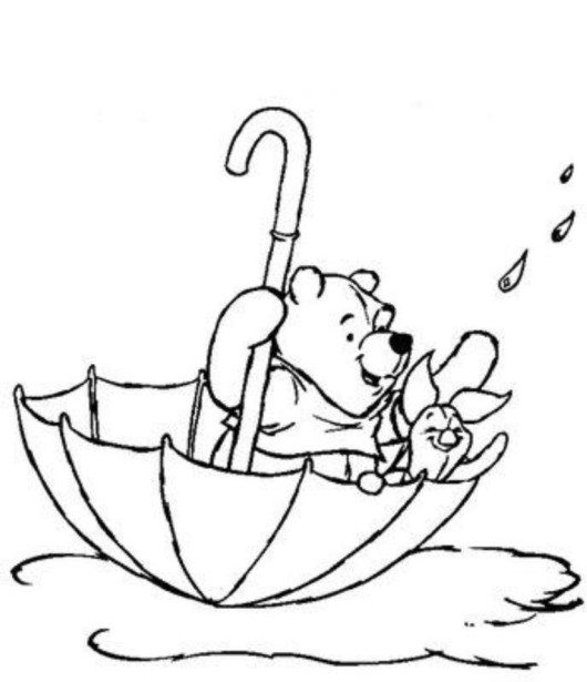 530x615 Winnie The Pooh And Piglet Disney Spring Coloring Pages