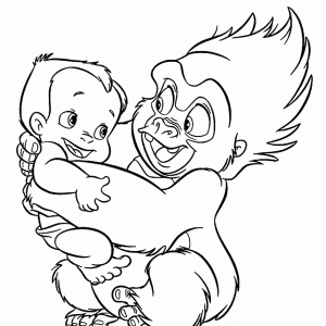 300x300 Baby Tarzan Coloring Pages Pictures Pritnabel Disney Baby Tarzan