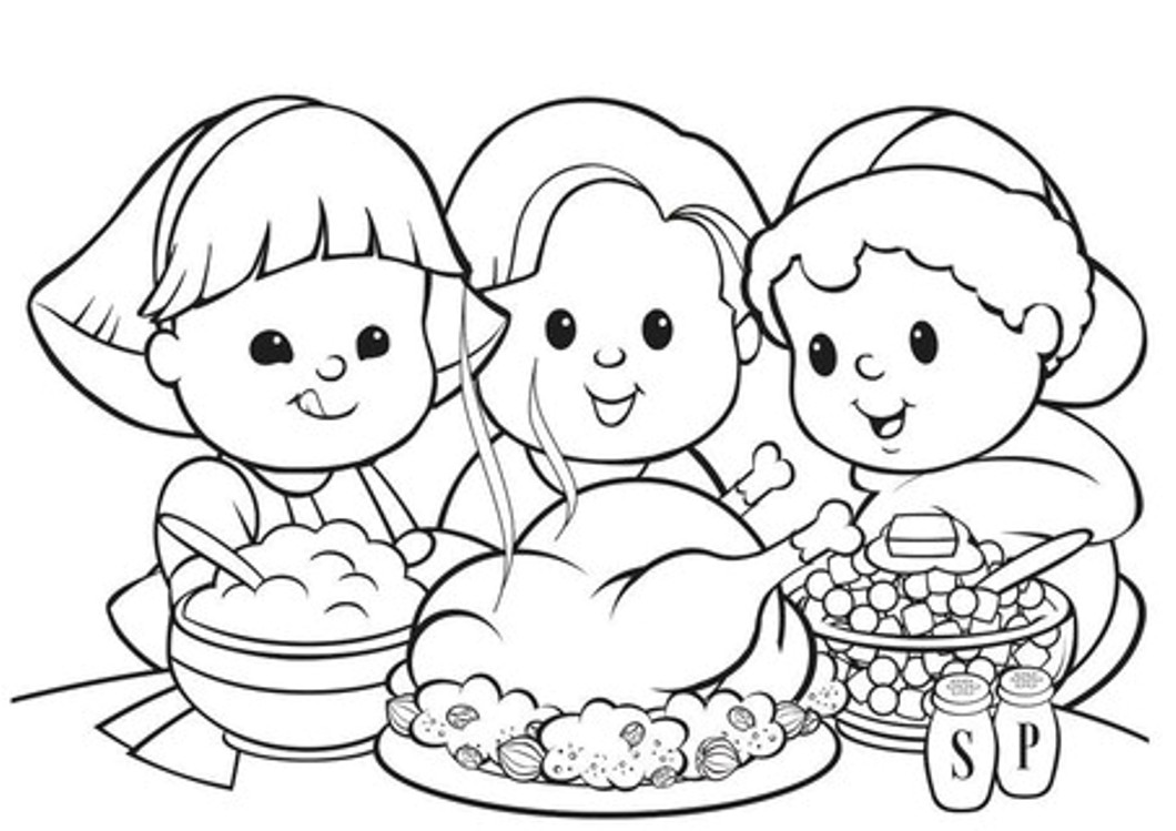 1060x749 Full Thanks Giving Coloring Pages Top For Kids Thanksgiving Meal