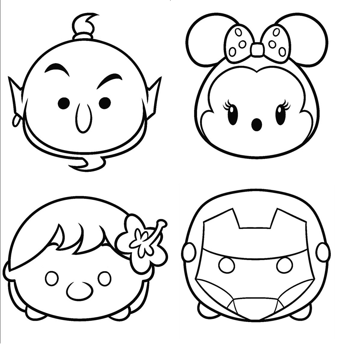 1124x1143 New Tsum Tsum Coloring Pages To Print And Color Design Free