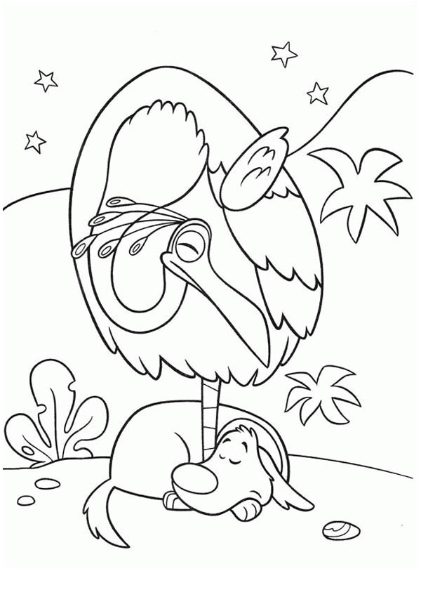 600x840 Kevin The Bird And Dug The Dog In Disney Up Coloring Page