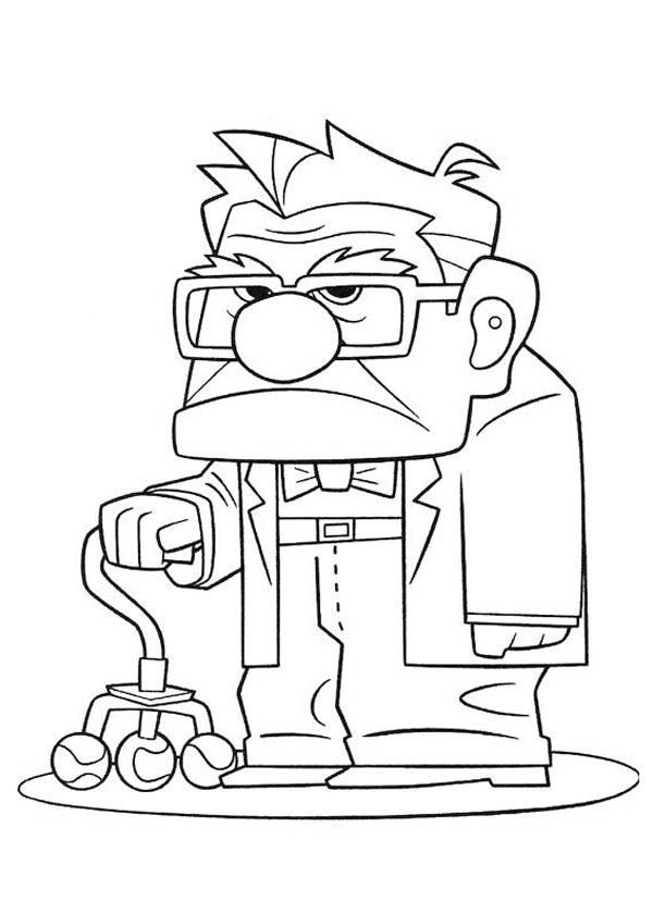 600x840 Carl Fredricksen Annoyed Face In Disney Up Coloring Page