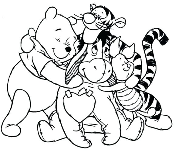 600x503 And Black And White Pooh Coloring Page Image Disney Winnie
