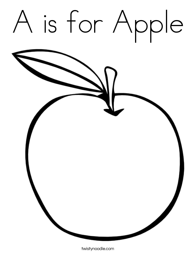685x886 A Is For Apple Coloring Page