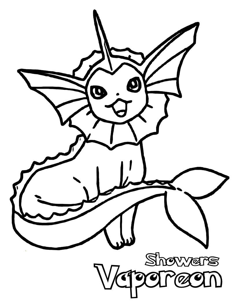 816x1056 Vaporeon Pokemon Coloring Pages