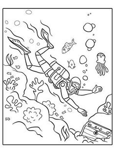 236x314 Scuba Diver Coloring Page Lifeway Vbs 2016 Decorations Submerged