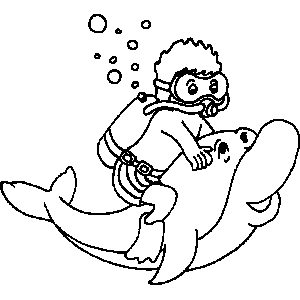 300x300 Scuba Diving Coloring Sheet