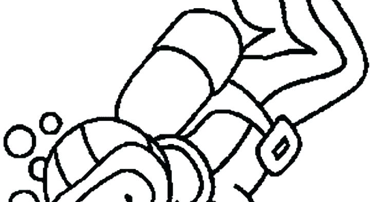 728x393 Scuba Diver Coloring Page