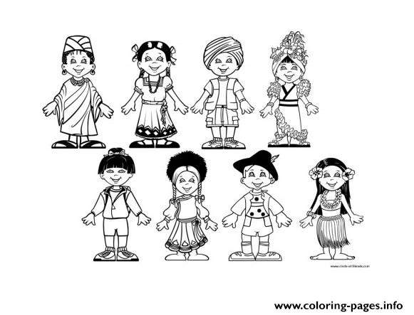581x443 Capricious Multicultural Colouring Pages Diversity Kids
