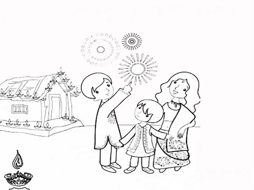 851x639 Biggest Collection Of Best Diwali Drawing For Kids 2015, Beautiful
