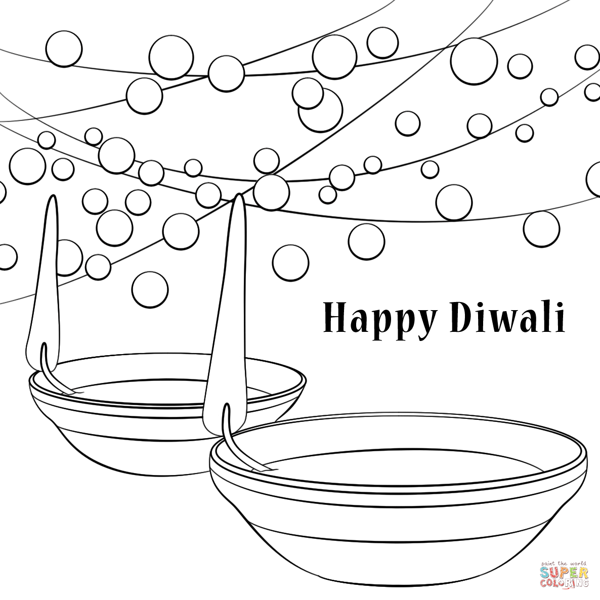 1186x1186 Happy Diwali Coloring Page Free Printable Coloring Pages Diwali