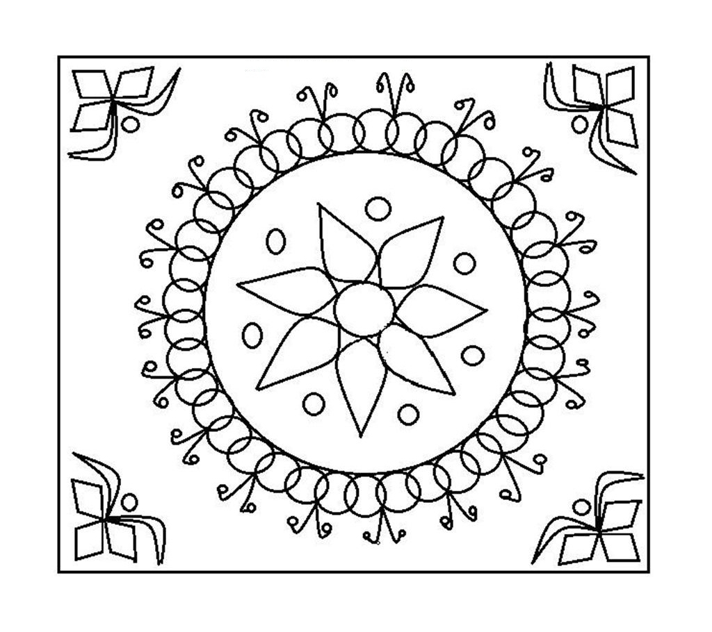 1024x910 Best Of Rangoli Designs Coloring Pages Happy Diwali Gallery