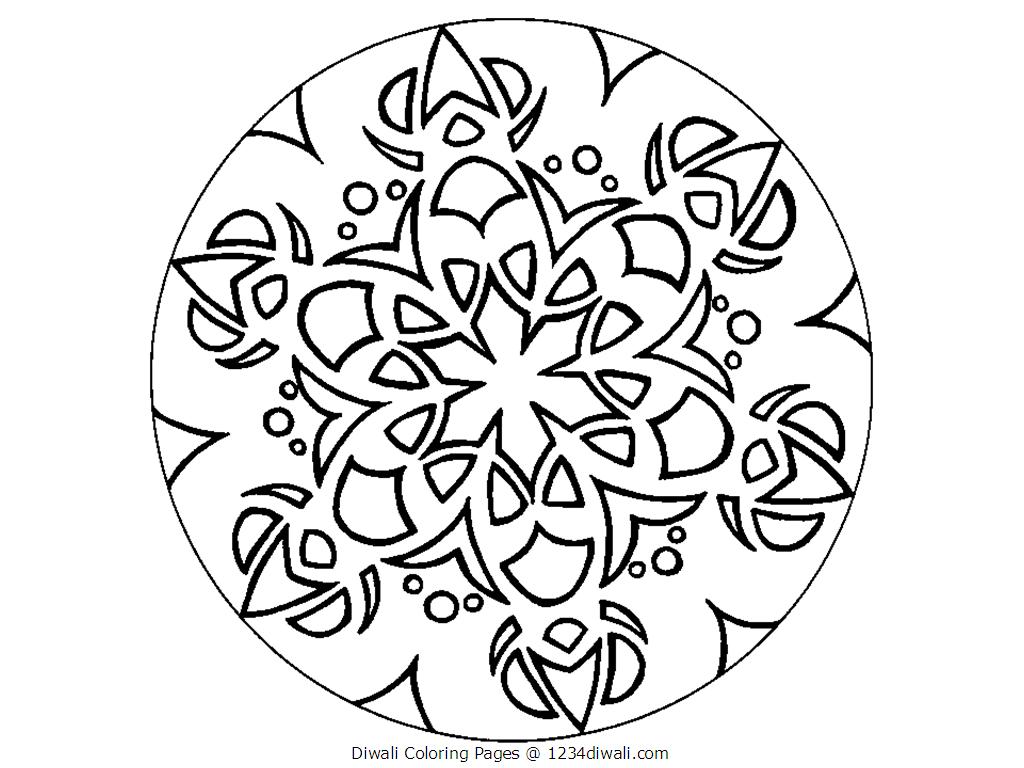 1024x768 Diwali Rangoli Coloring Pages