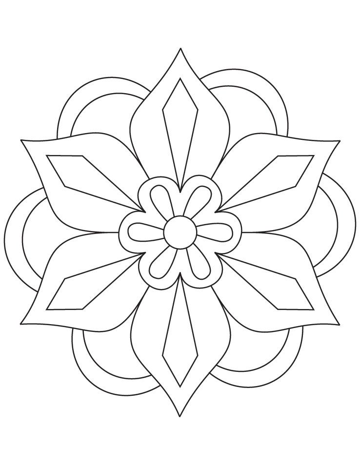 738x954 Diwali Rangoli Coloring Pages Flower Rangoli Coloring Page