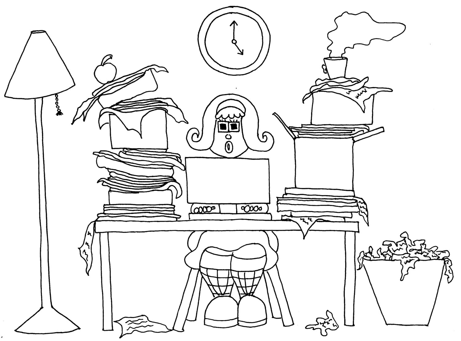 1500x1109 Powerful Keyboard Coloring Page Data Entry Day