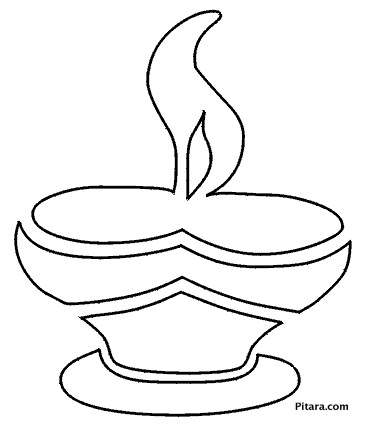 365x426 Diwali Diya (Earthen Lamp) Coloring Page Pitara Kids Network