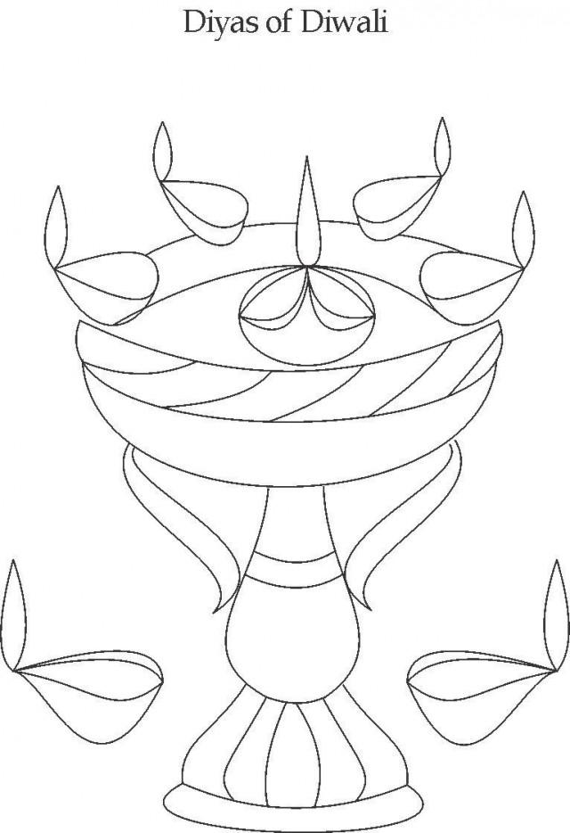 640x934 Diyas Coloring Page Diwali Festival Coloring Pages 282025 Ganesha