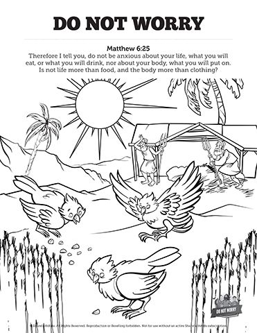 371x480 Matthew 6 Do Not Worry Sunday School Coloring Pages Your Kids Are