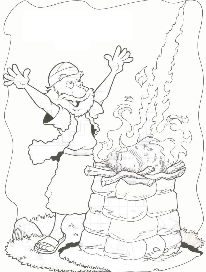801x1058 Elijah Coloring Page Prophets Of Baal Elijah Bible Story
