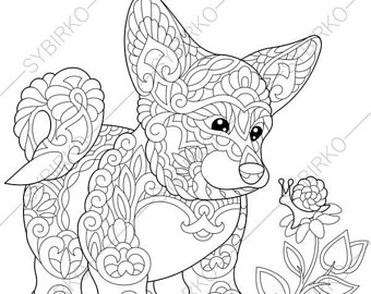 340x270 Doberman Dog. Coloring Page For National Pet Day Greeting