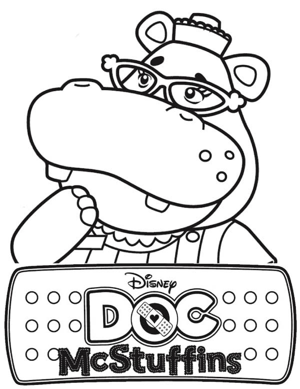 600x776 Hallie The Hippo Of Doc Mcstuffins Coloring Page