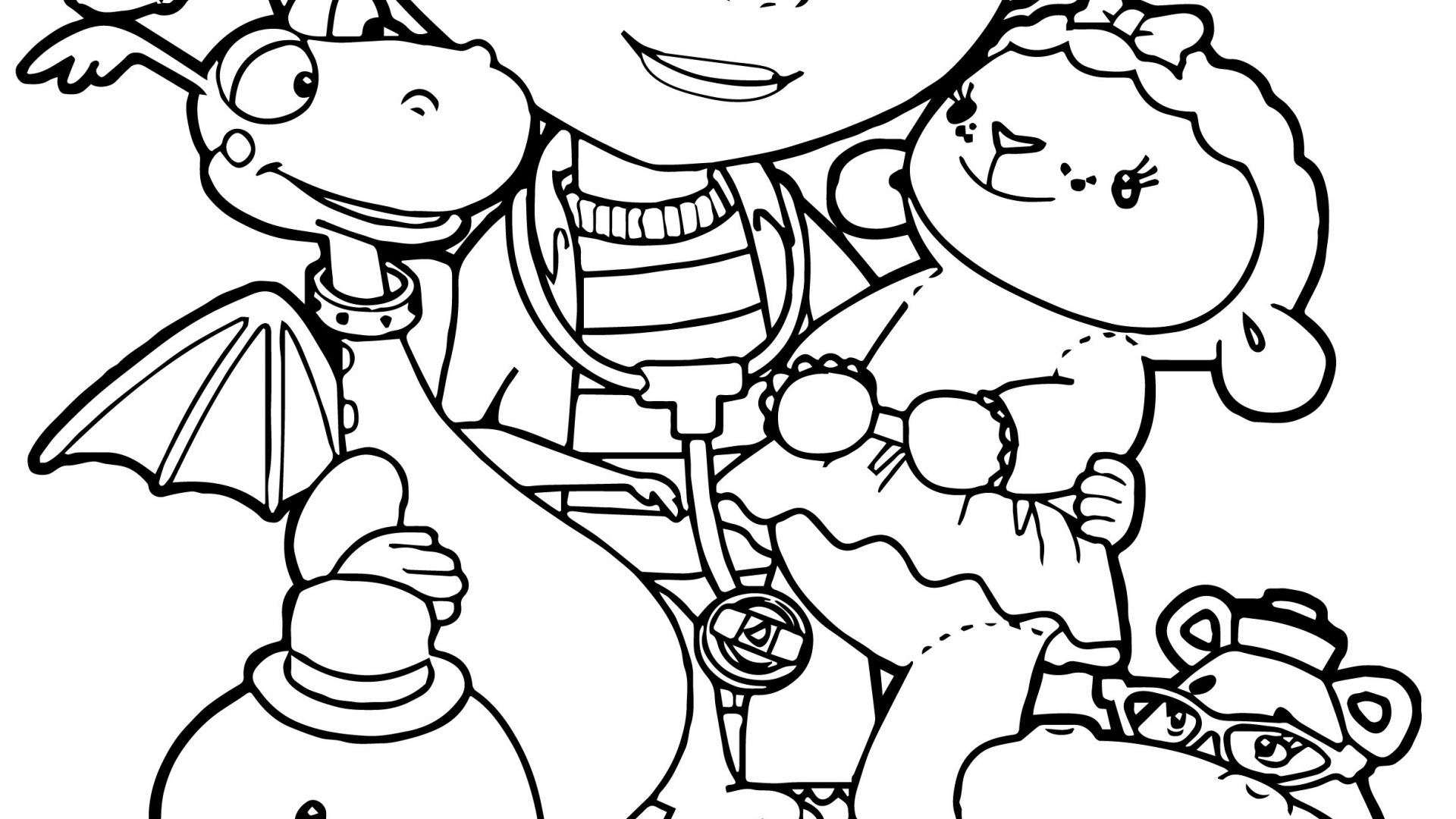 1920x1080 Doc Mcstuffins With Stuffed Animals Coloring Page Free Printable