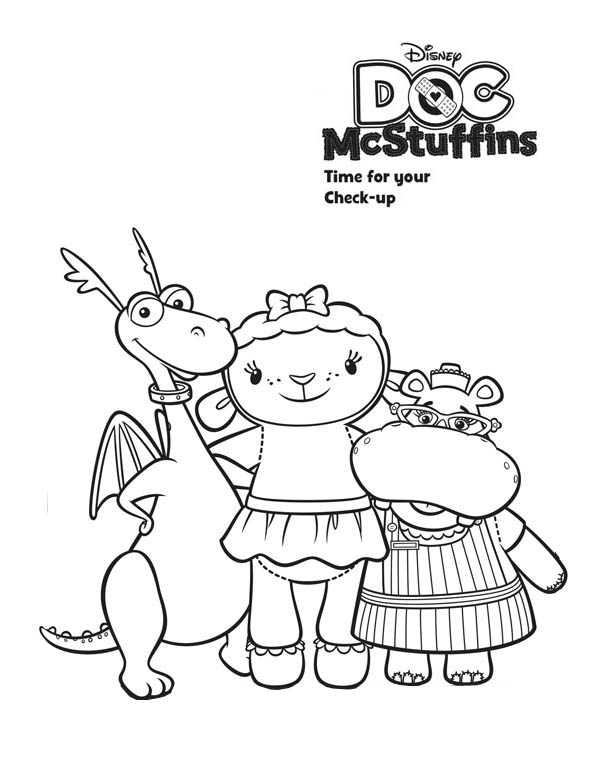 600x771 Stuffy And Lambie And Hallie Hugging In Doc Mcstuffins Coloring