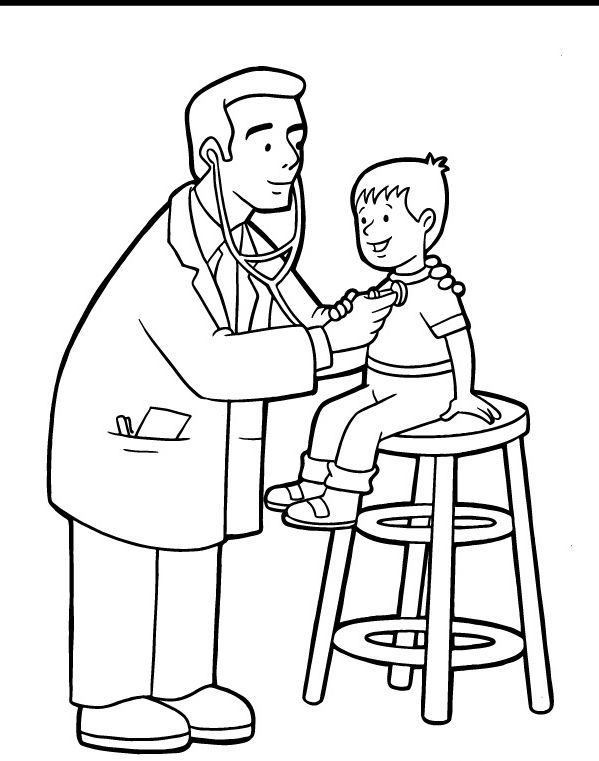 599x761 Doctor Coloring Pages Sheets Pracovne Profesie,