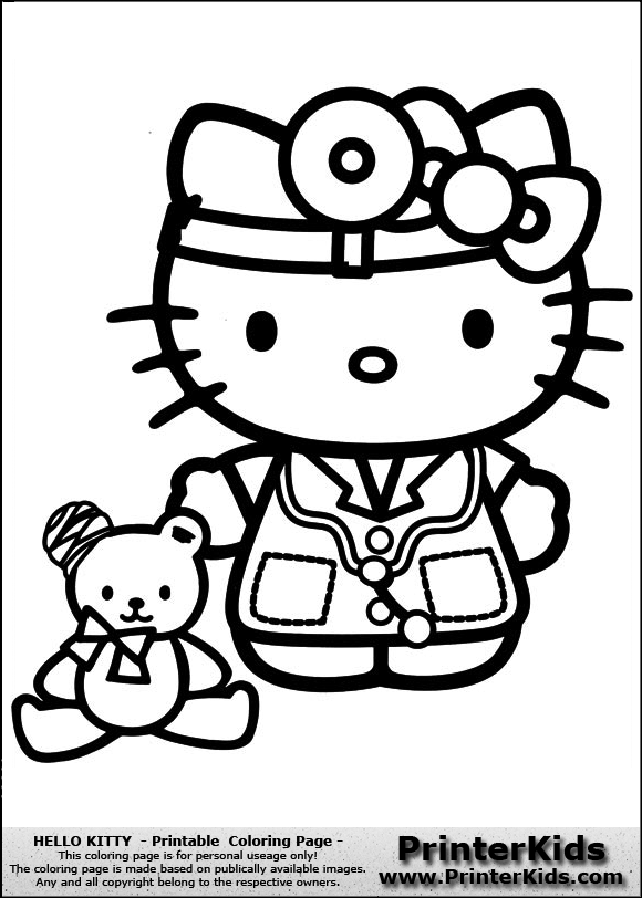 580x812 Hello Kitty Doctor Coloring Pages Hello Kitty
