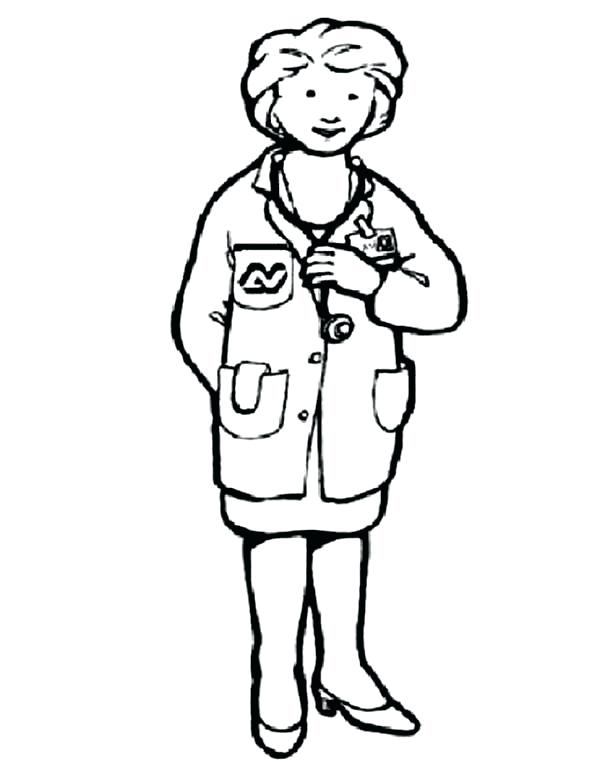 600x778 Doctor Coloring Pages Coloring Page Doctor Jobs Printable Coloring