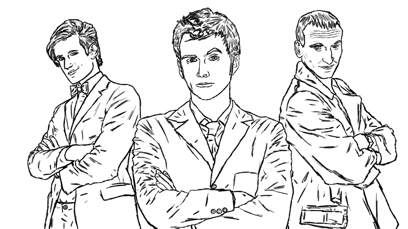 1366x768 Doctor Who Coloring Pages Online