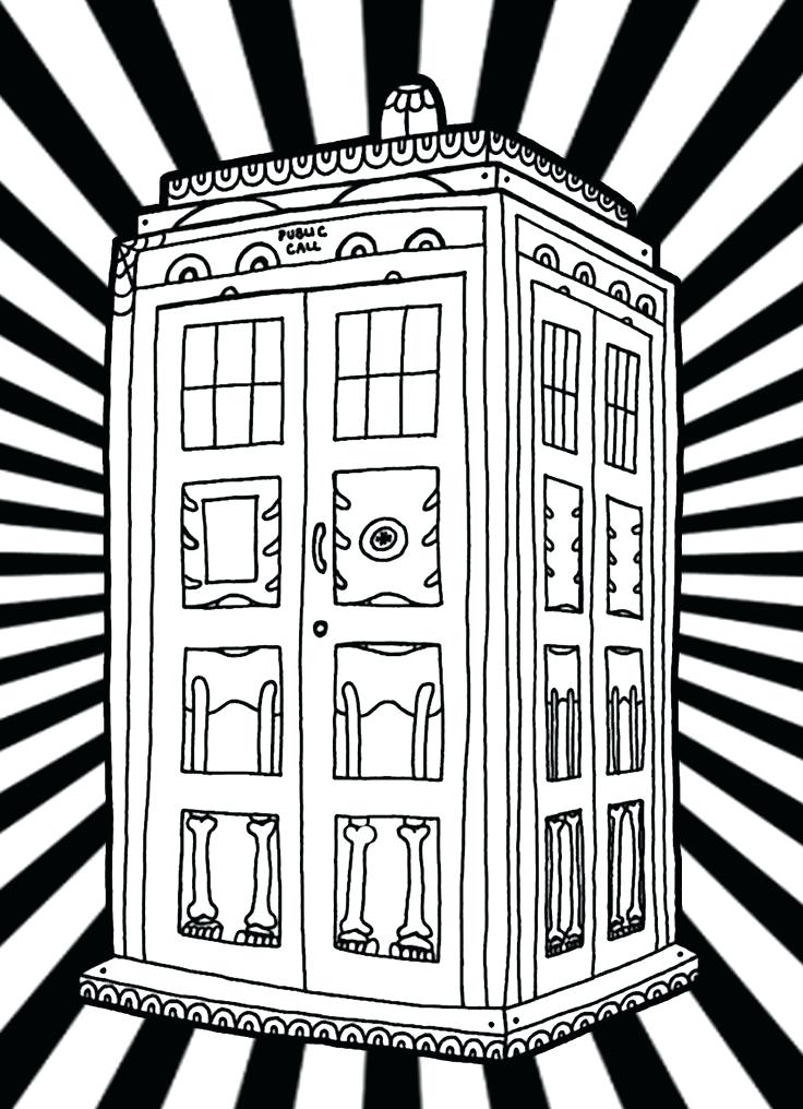 736x1016 Tardis Coloring Pages Who Coloring Book As Well As Who Coloring