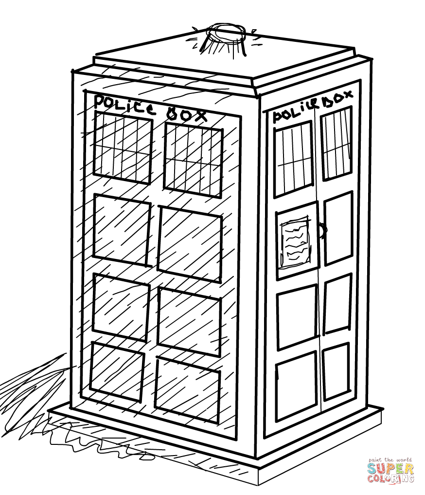 874x1017 The Tardis Coloring Page Free Printable Coloring Pages Tardis