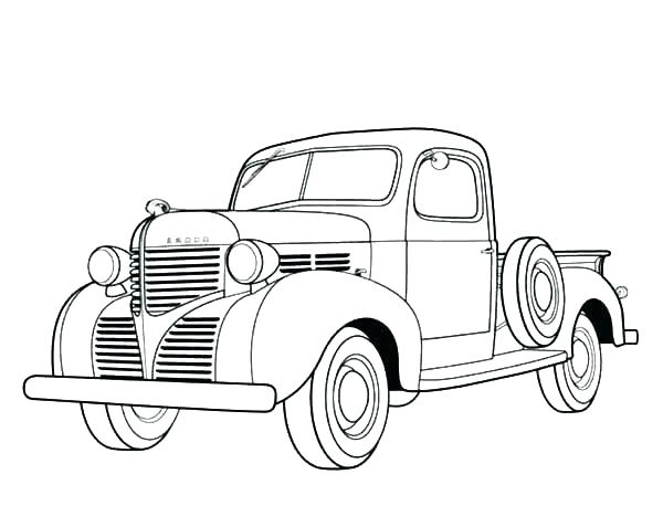600x477 Dodge Ram 2500 Coloring Pages Truck Old Pickup Car Semi Free