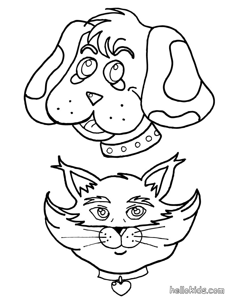 820x1060 Dog And Cat Coloring Pages