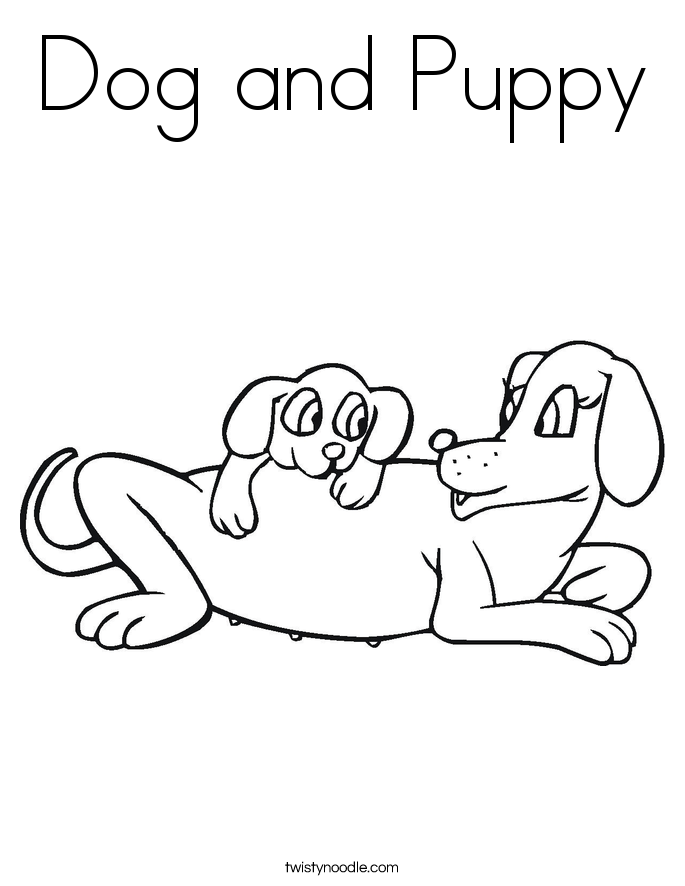 685x886 Dog And Puppy Coloring Page