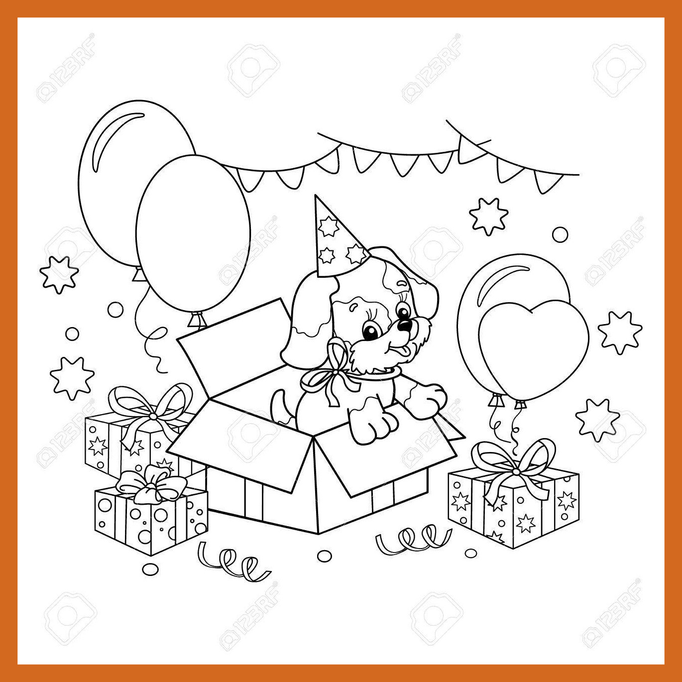1370x1370 Puppy Birthday Coloring Pages