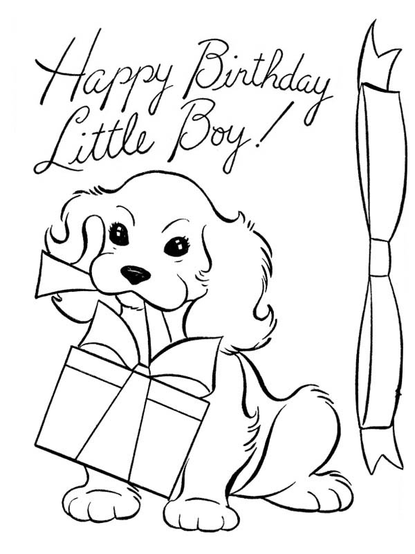 600x801 A Dog And Happy Birthday Present Coloring Page Color Luna