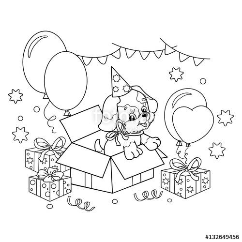 500x500 Dog Birthday Coloring Pages 500 F 132649456