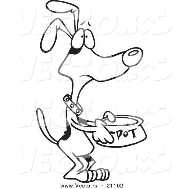 600x620 Vector Of A Cartoon Hungry Dog Pleading For Food