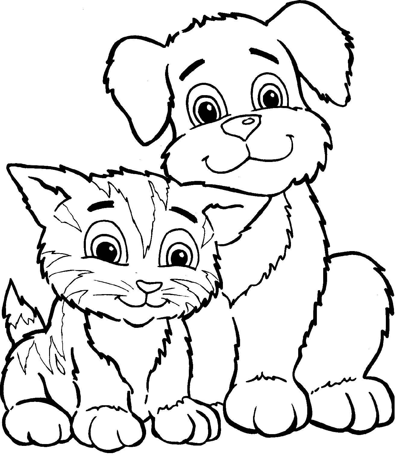 1328x1518 Cat And Dog Coloring Pages 11 With Cat And Dog Coloring Pages