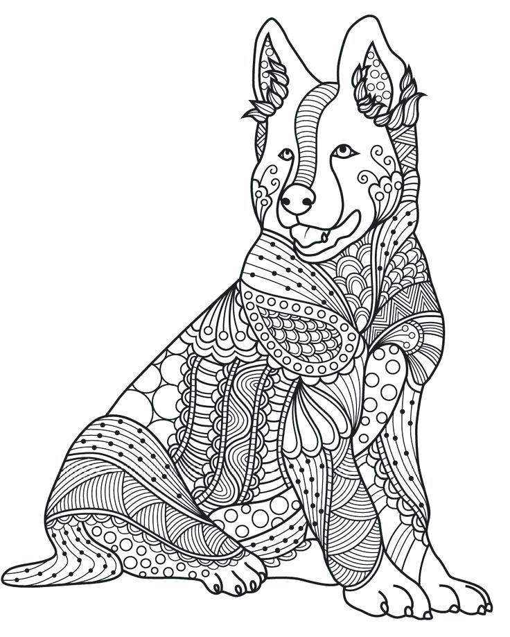 736x918 Dog Coloring Pages For Adults Dog Coloring Book For Adults Mandala