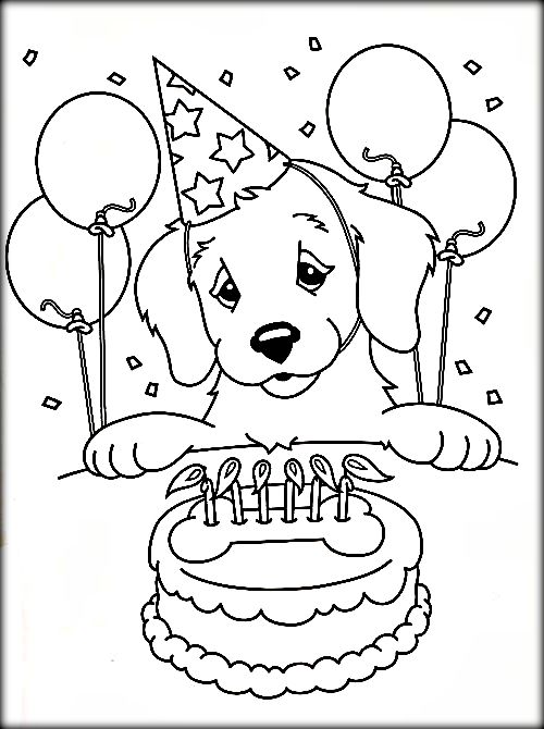 500x670 Birthday Dog Coloring Pages Coloring Pages Book On Dog For Adults
