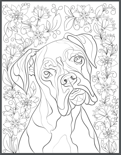 400x514 Dog Coloring Pages For Adults De Stress With Dogs Downloadable 10