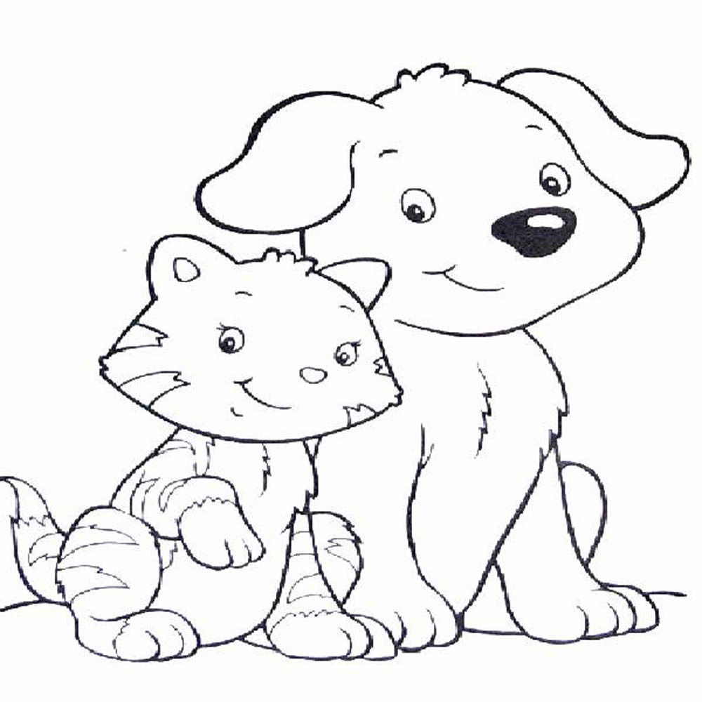 1000x1000 Printable Coloring Pages Of Cats And Dogs Best