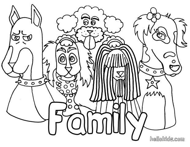 620x480 Dog's Family Coloring Page. Beautiful Animals Coloring Sheets