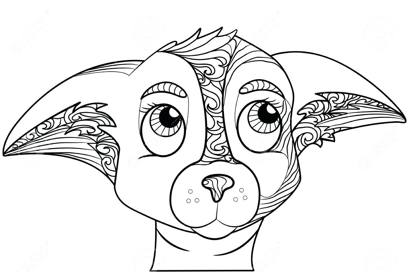 1300x866 Chihuahua Dog Outline Coloring Pages Terrier Printable Many