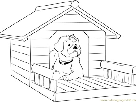 440x330 Dog House Coloring Page Coloring Home, House Coloring Pages Online