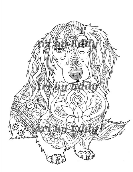 466x603 Art Of Dachshund Coloring Book Volume No. 1 Downloadable